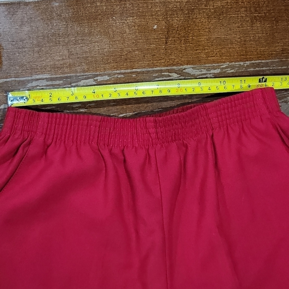 Covington Petite Red Crop Dress Pants with Pull-on Casing Waistband Size 8P - Picture 3 of 9